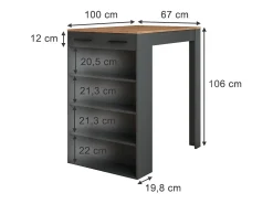 Mesa de bar oro power roble/antracita 67x100x106 repose