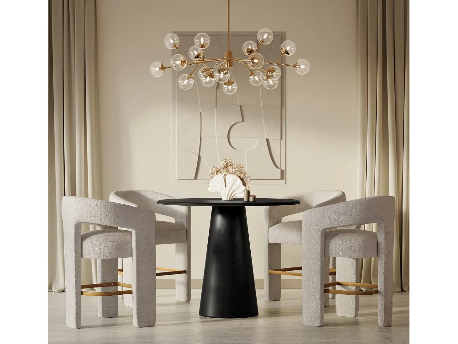 Mesa de bar 114.5x86.5x114.5 cm negra Avola AV2271-45B