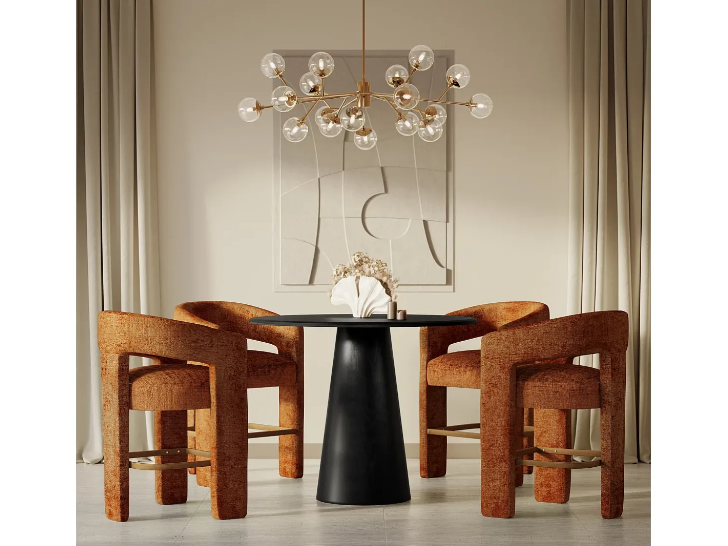 Mesa de bar 114.5x86.5x114.5 cm negra Avola AV2271-45B