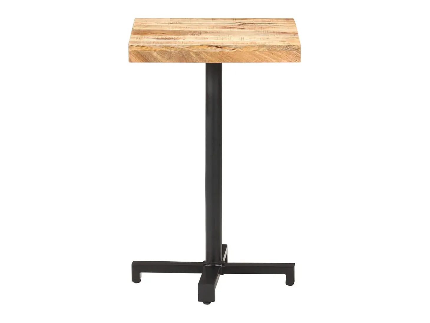 Mesa de bistró cuadrada madera de mango rugosa 50x50x75 cm
