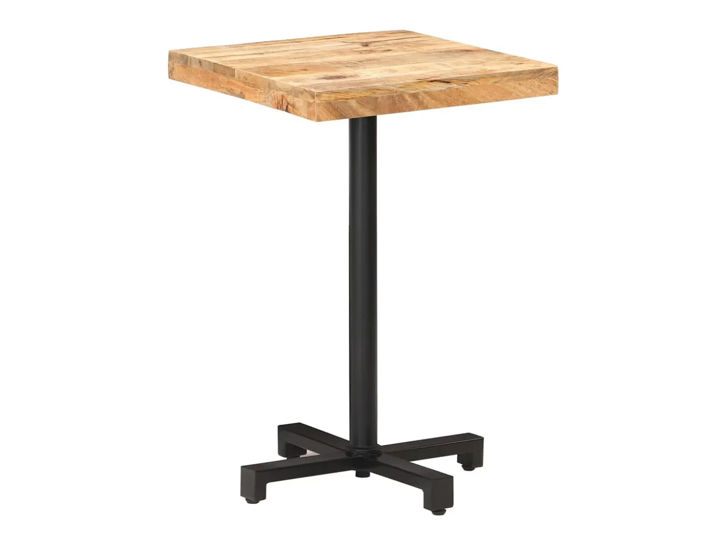 Mesa de bistró cuadrada madera de mango rugosa 50x50x75 cm