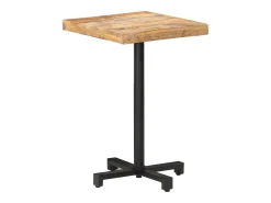 Mesa de bistró cuadrada madera de mango rugosa 50x50x75 cm