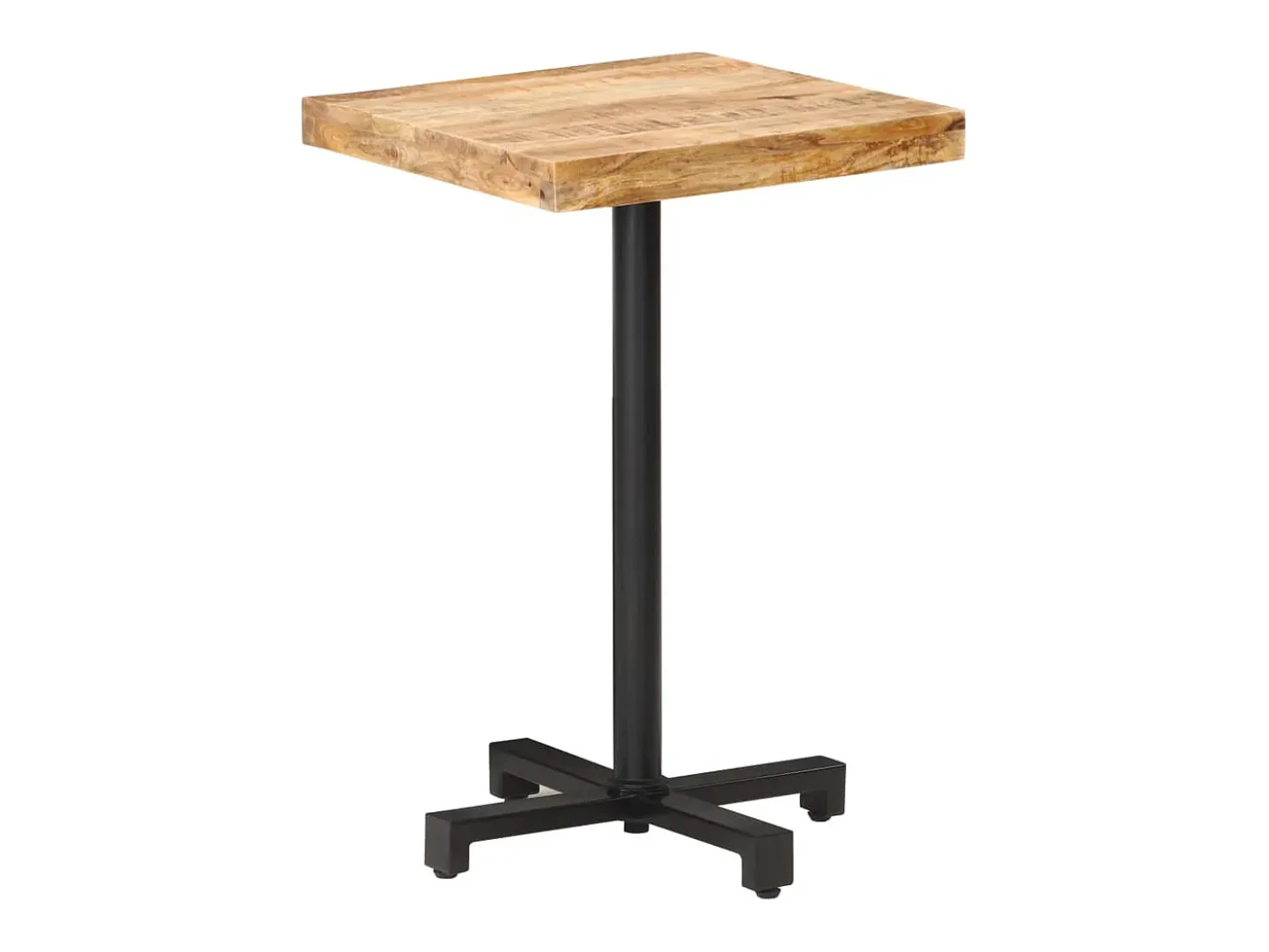 Mesa de bistró cuadrada madera de mango rugosa 50x50x75 cm