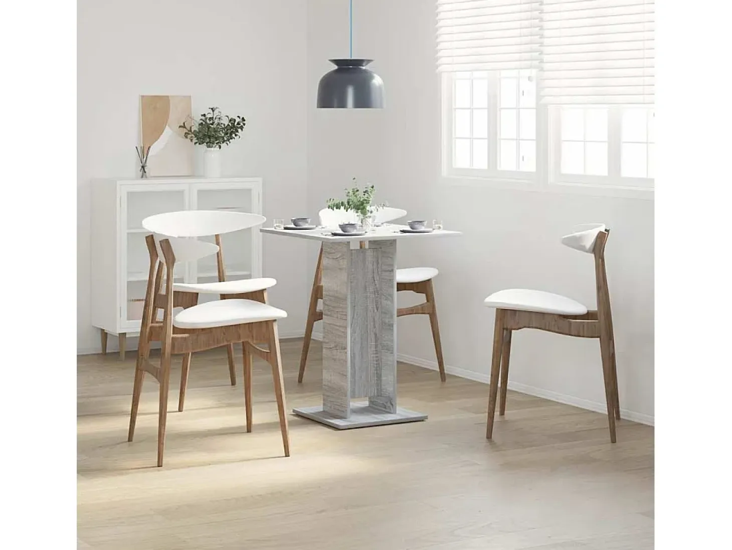 Mesa de bistró madera contrachapada gris Sonoma 60x60x75 cm