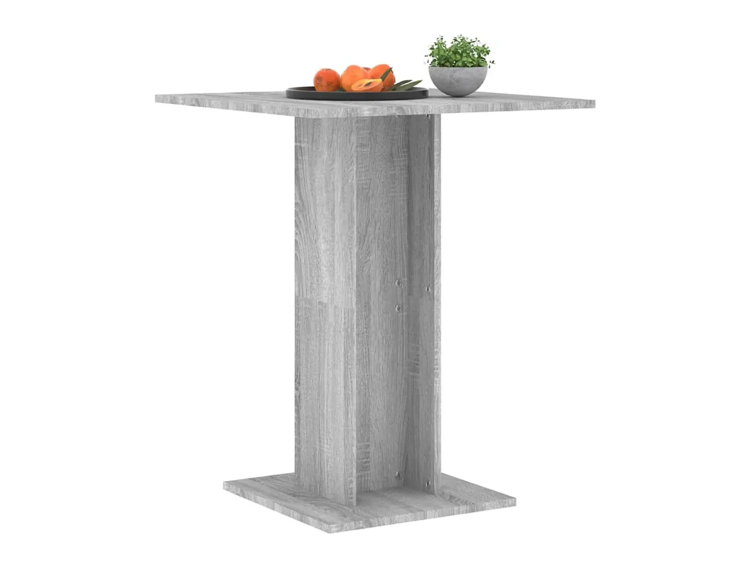 Mesa de bistró madera contrachapada gris Sonoma 60x60x75 cm ES490282