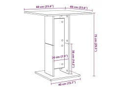 Mesa de bistró madera de ingeniería roble artisan 60x60x75 cm