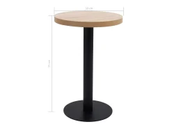 Mesa de bistró marrón claro de 50 cm de MDF
