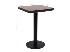 Mesa de bistró marrón oscuro 50x50 cm MDF