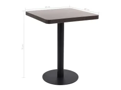 Mesa de bistró marrón oscuro 60x60 cm MDF