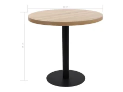 Mesa de bistró MDF marrón claro 80 cm