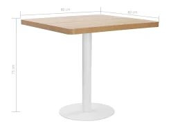 Mesa de bistró MDF marrón claro 80x80 cm