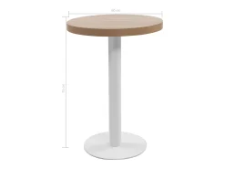 Mesa de bistró MDF marrón claro 60 cm ES838589