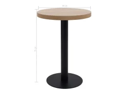 Mesa de bistró MDF marrón claro 60 cm ES603867