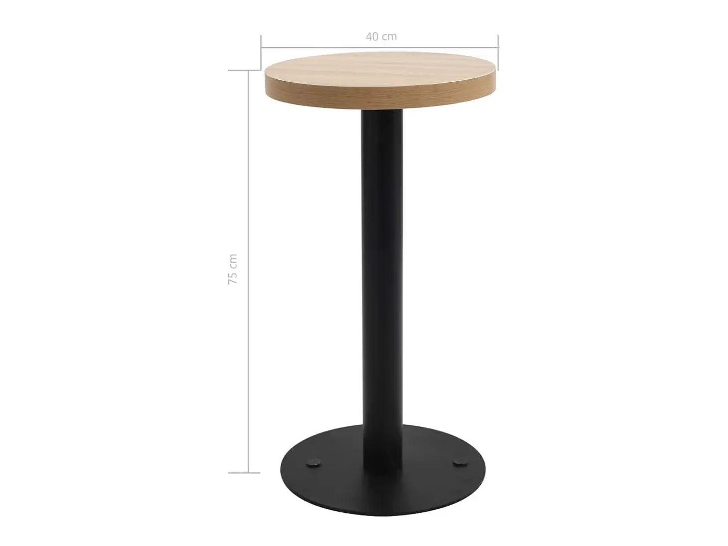 Mesa de bistró MDF marrón claro 40 cm