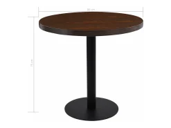 Mesa de bistró MDF marrón oscuro 80 cm