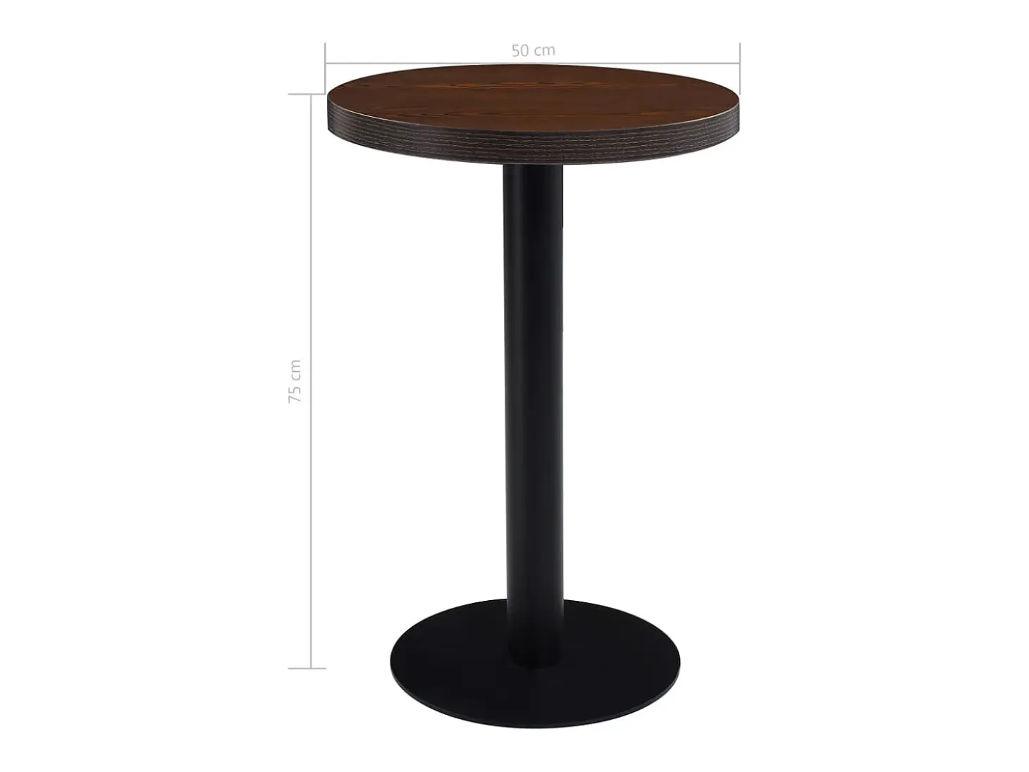 Mesa de bistró MDF marrón oscuro 50 cm