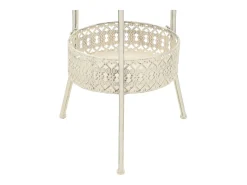 Mesa de bistró redonda de metal estilo vintage, 40 x 70 cm, color blanco