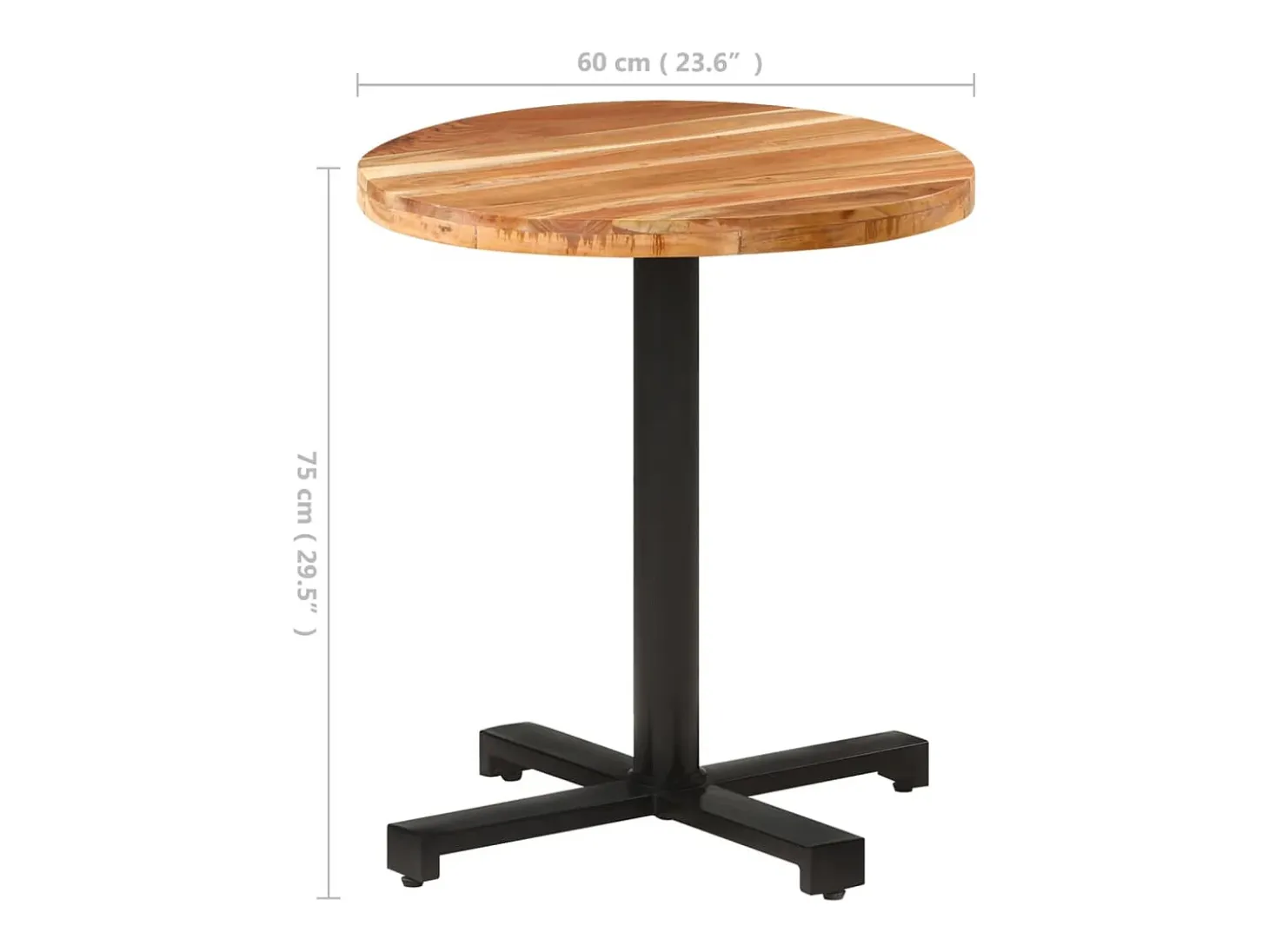 Mesa de bistró redonda madera maciza de mango Ø70x75 cm