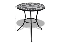 Mesa de bistro terraza mosaico negro y blanco 60 cm ES147966