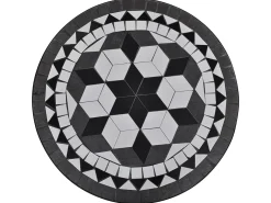 Mesa de bistro terraza mosaico negro y blanco 60 cm ES147966