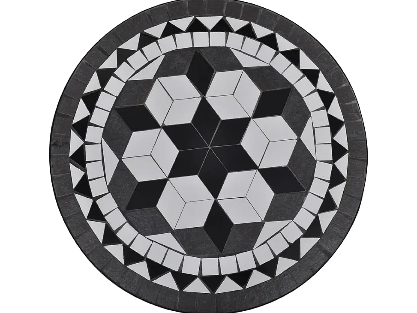 Mesa de bistro terraza mosaico negro y blanco 60 cm ES147966