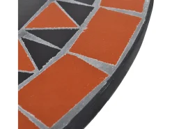 Mesa de bistro terraza mosaico terracota y blanco 60 cm ES412532
