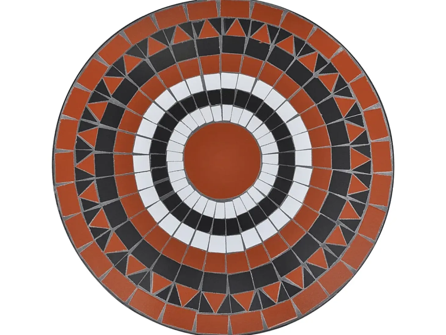 Mesa de bistro terraza mosaico terracota y blanco 60 cm ES412532