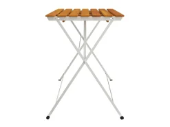 Mesa de cafetería plegable madera acacia y acero 100x54x71 cm ES901057