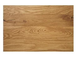 Mesa de centro de roble con base de metal negro 70 x 70 x 75 cm
