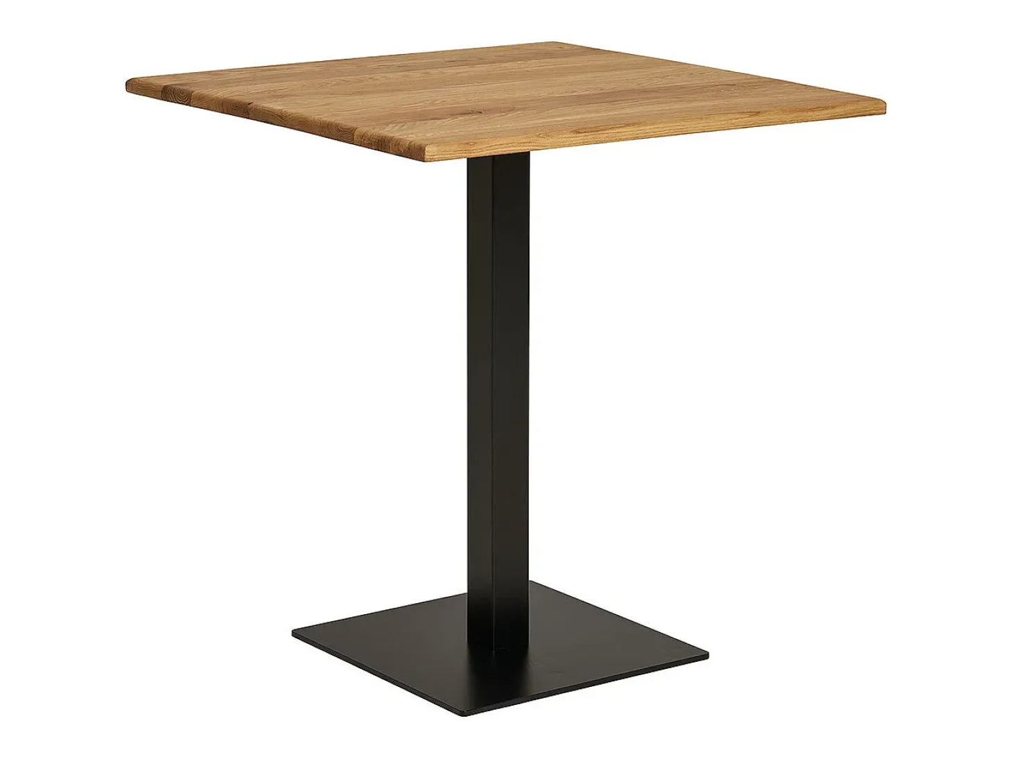 Mesa de centro de roble con base de metal negro 70 x 70 x 75 cm