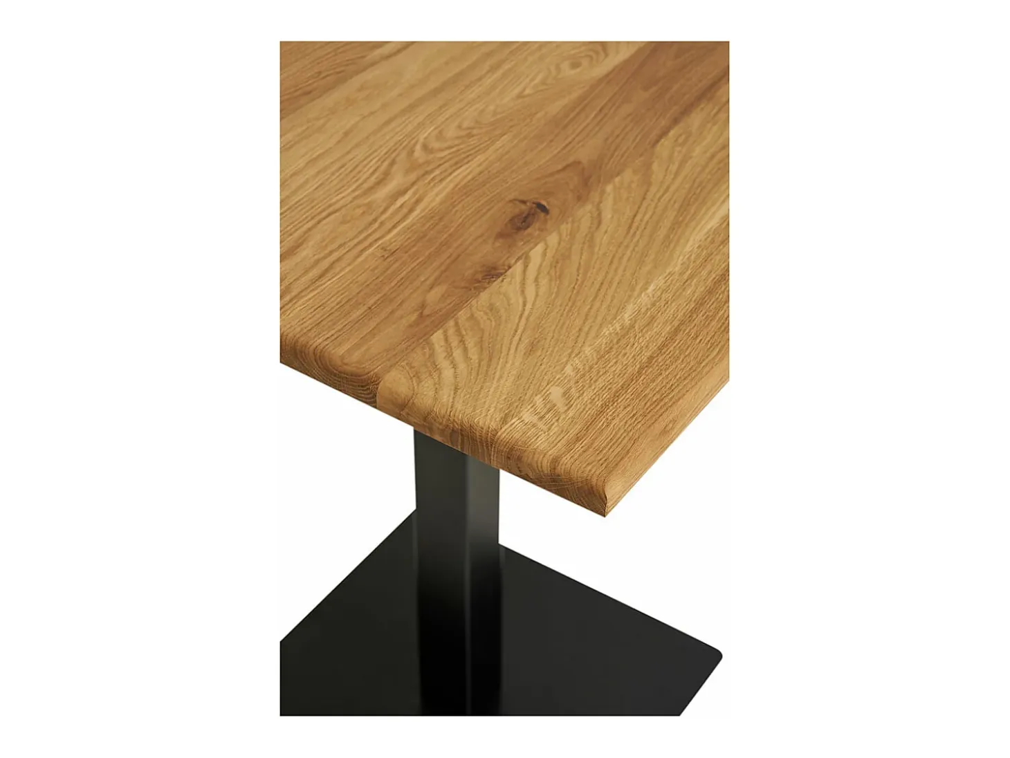Mesa de centro de roble con base de metal negro 70 x 70 x 75 cm