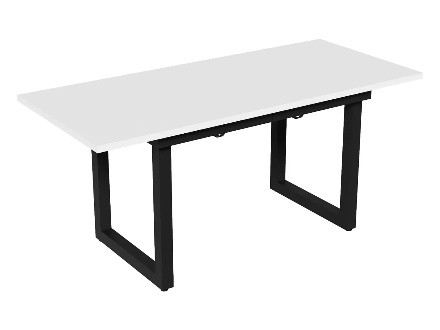 Mesa de centro elevable para 4-6 personas - patas de metal - blanca (140-180x80x75 cm)
