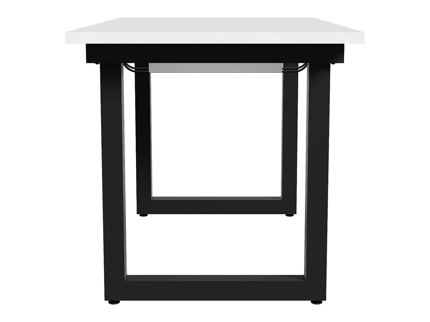 Mesa de centro elevable para 4-6 personas - patas de metal - blanca (140-180x80x75 cm)