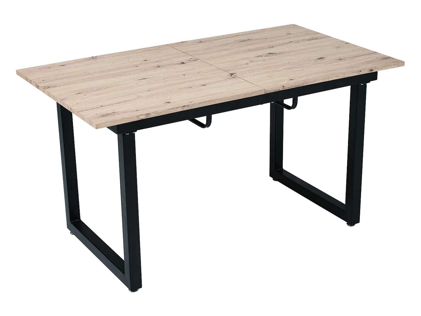 Mesa de centro elevable para 4-6 personas - patas de metal - natural claro (140-180x80x75 cm)