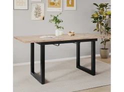 Mesa de centro elevable para 4-6 personas - patas de metal - natural claro (140-180x80x75 cm)