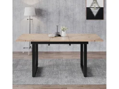 Mesa de centro elevable para 4-6 personas - patas de metal - natural claro (140-180x80x75 cm)