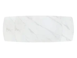 Mesa de cerámica blanca, base de metal negro, extensible 140x90-200x90 cm - BONIFACIO