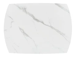 Mesa de cerámica blanca, base de metal negro, extensible 120x88-180x88 cm - BONIFACIO