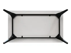 Mesa de cerámica, efecto mármol blanco y patas de metal negro, 140 x 80 x 76 cm - ALERIA