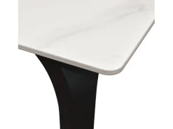 Mesa de cerámica, efecto mármol blanco y patas de metal negro, 140 x 80 x 76 cm - ALERIA