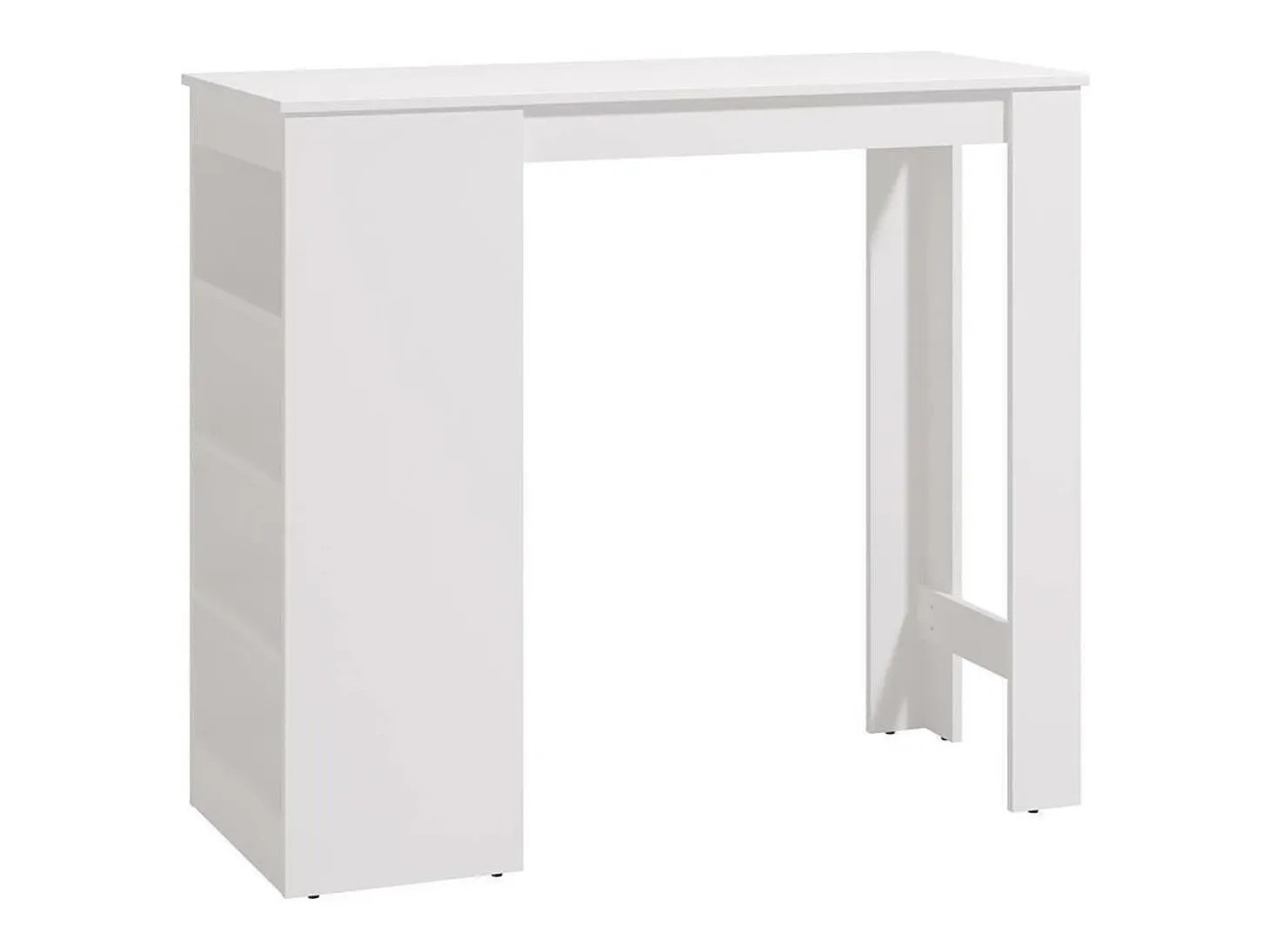 Mesa de Cocina Alta | Acabado en Melamina Blanco | Medidas: 120 cm Ancho x 50 cm Fondo x 105 cm Alto