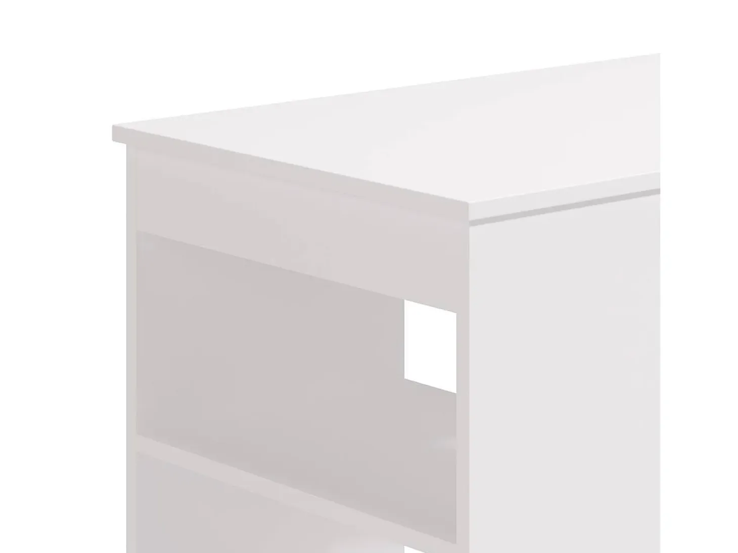 Mesa de Cocina Alta | Acabado en Melamina Blanco | Medidas: 120 cm Ancho x 50 cm Fondo x 105 cm Alto