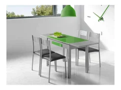 Mesa de cocina extensible Victoria acabado verde, 100/160 X 60 X 76 cm (largo x ancho x al