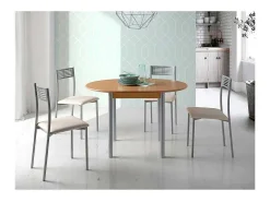 Mesa de cocina extensible tipo libro Fátima acabado roble 90/120 x 90 x 75.5 cm (largo x