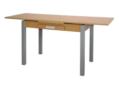 Mesa de cocina Isabella extensible acabado roble, 100/160 x 60 x 76 cm (largo x ancho x al