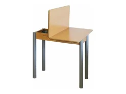 Mesa de cocina Malak con apertura tipo libro acabado roble, 80 x 40/80 x 76 cm (largo x an