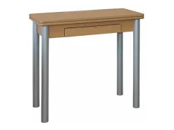 Mesa de cocina Malak con apertura tipo libro acabado roble, 80 x 40/80 x 76 cm (largo x an