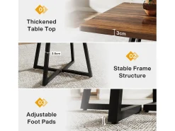 Mesa de cocina para 4 personas, mesa de comedor pequeña con patas metálicas de estilo industrial, 80 x 80 x 75 cm