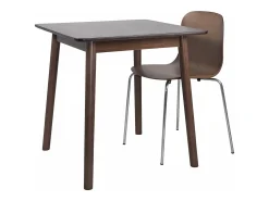 Mesa de cocina rectangular de madera maciza 120x75 cm, máximo 4 personas, NITA (Madera clara y blanca)