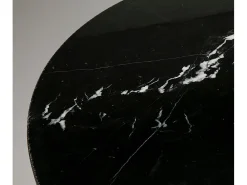 Mesa de cocina redonda de mármol y patas de metal negro D 125 cm